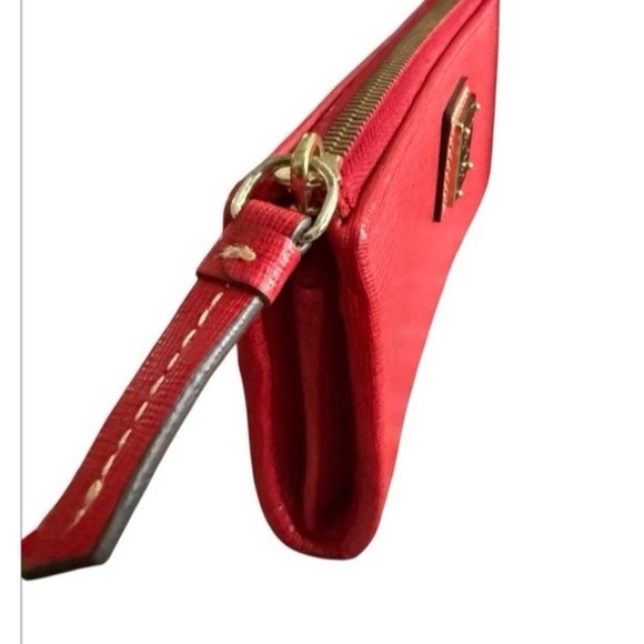Dooney & Bourke Saffiano Leather Zip Clutch Red Wallet - Picture 9 of 16